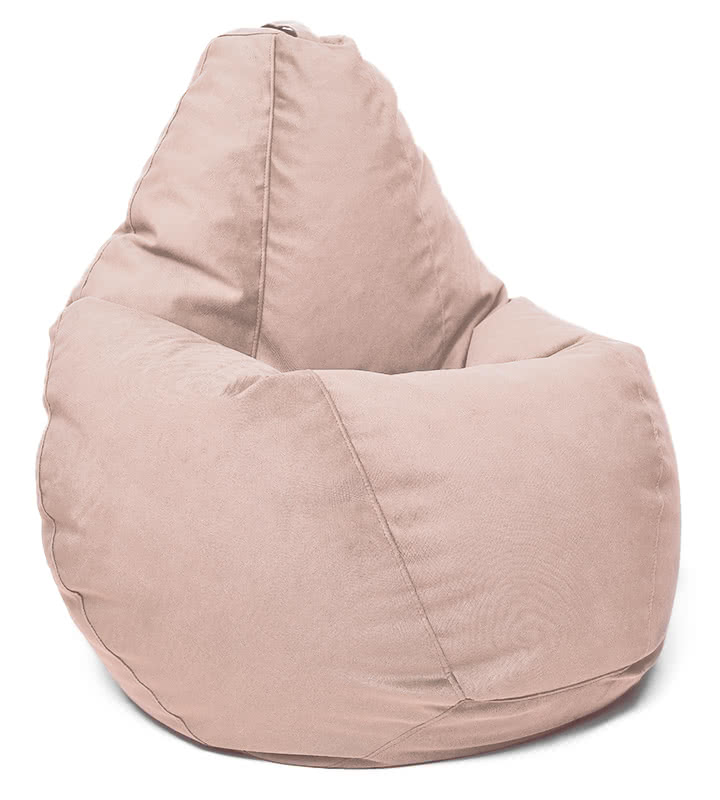 Кресло-мешок груша в велюре Maserrati - 16 пастель роз XXXL