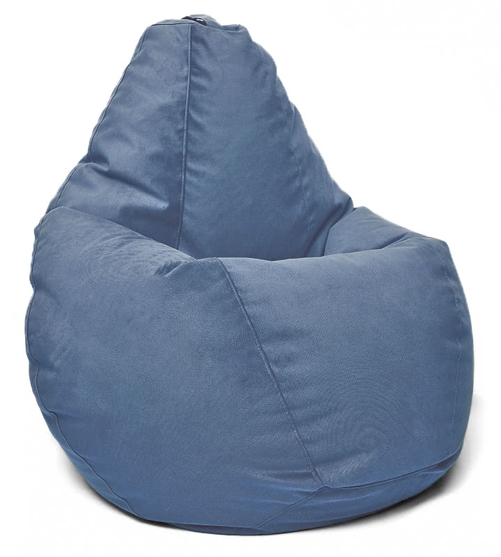 Кресло-мешок груша в велюре Maserrati - 21 тёмно-синий XXXL
