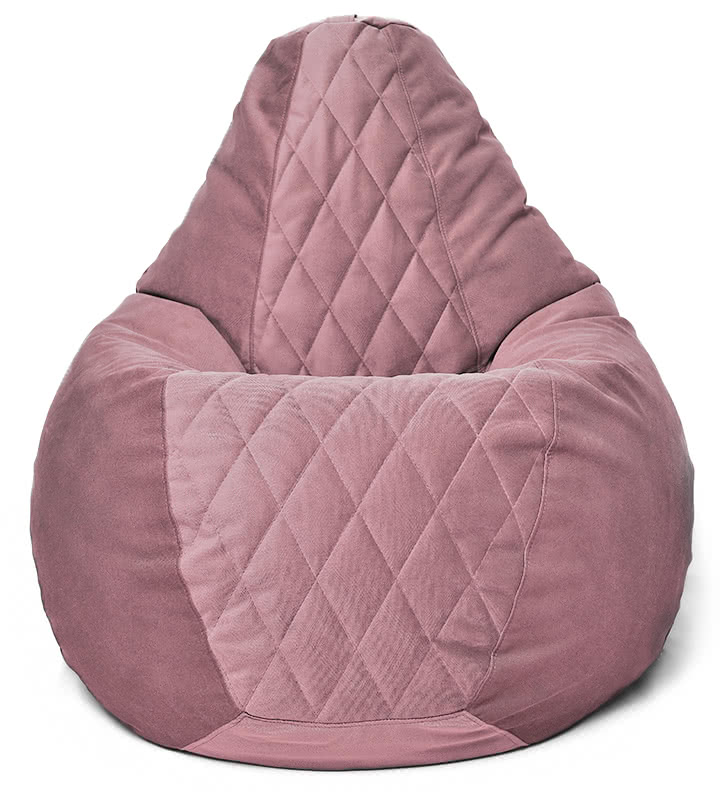 Кресло-мешок Relaxline Груша велюр (стёжка) Maserrati 15 пастель фиолет L