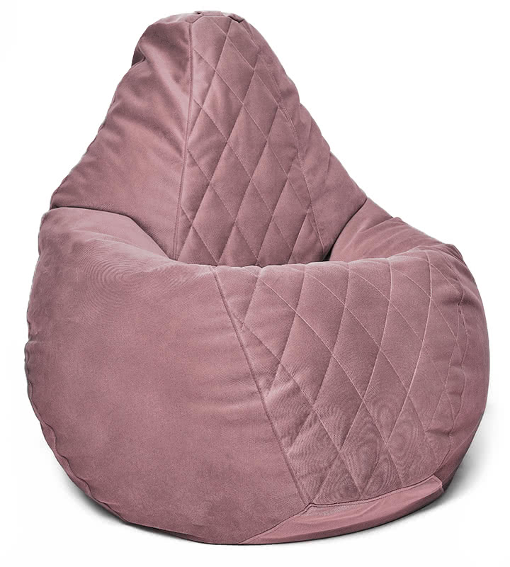 Кресло-мешок груша в велюре со стёжкой Maserrati - 15 пастель фиолет L