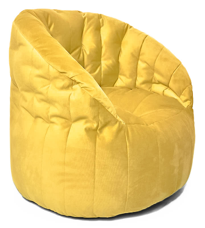 Кресло-мешок пенёк Австралия в велюре Maserrati - 11 жёлтый