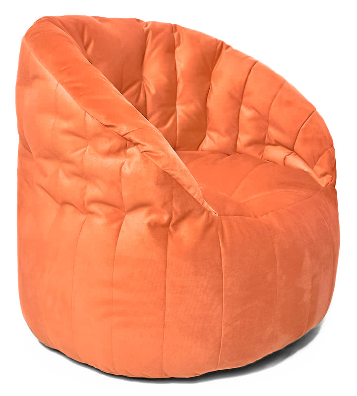 Кресло-мешок пенёк Австралия в велюре Maserrati - 12 оранжевый