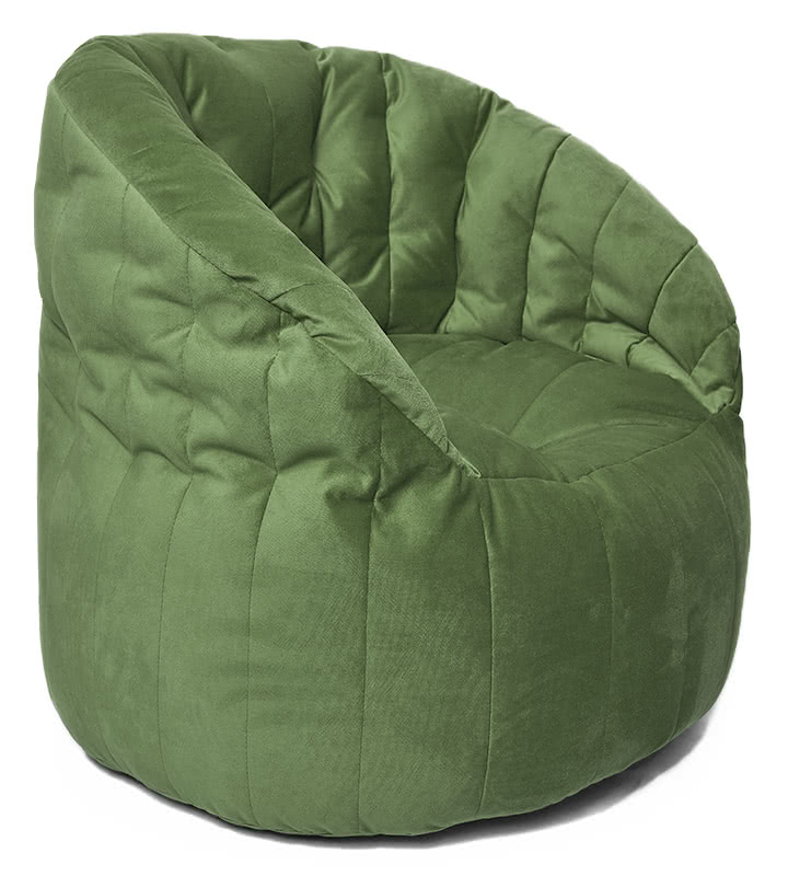 Кресло-мешок пенёк Австралия в велюре Maserrati - 13 зелёный