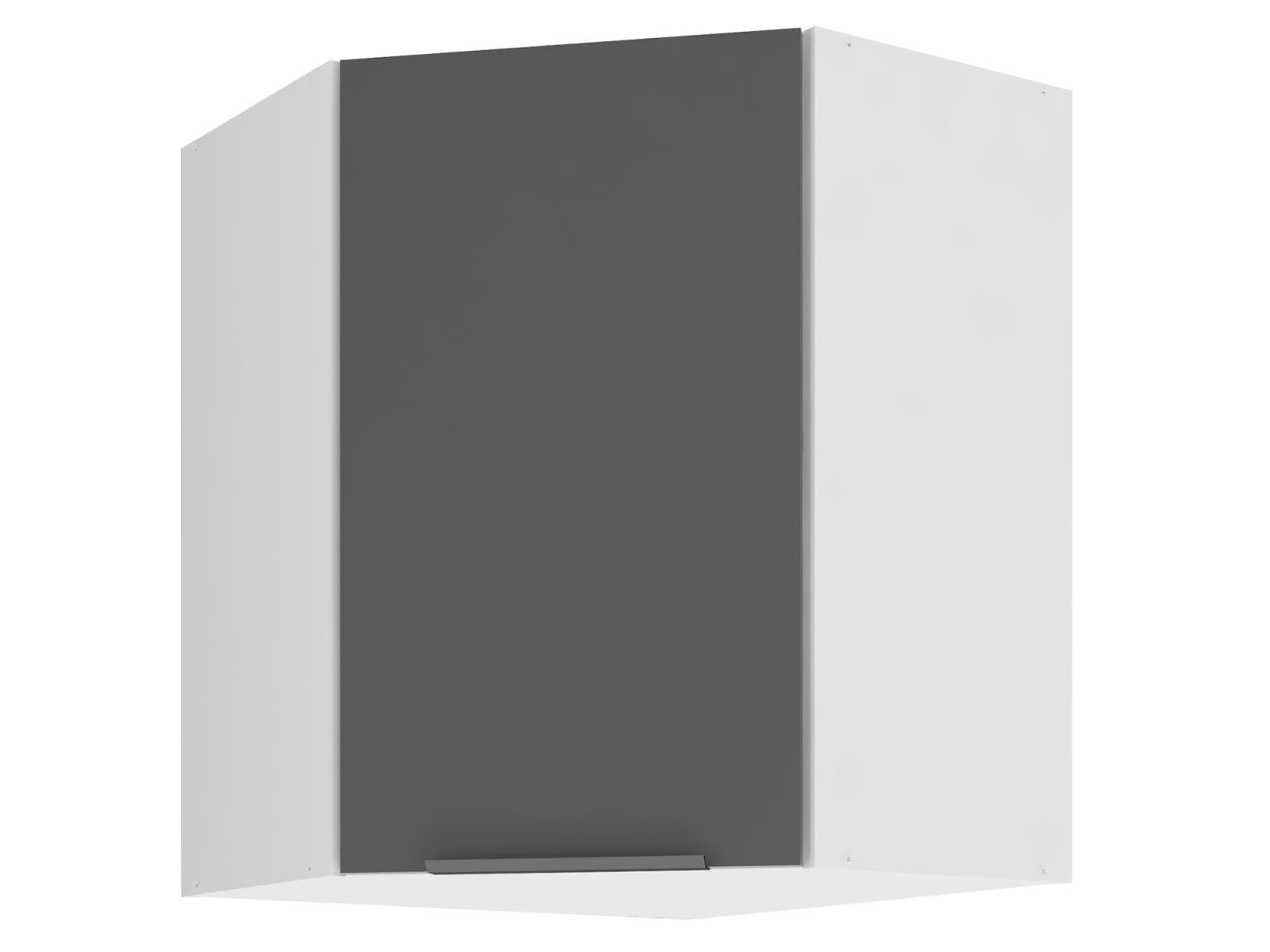 Шкаф навесной угловой СтолЛайн Колор 60 х 72 см Черный графит / Белый цена — лучшие модели в каталоге